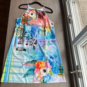 Clover Canyon Multicolor Tank Dress w/ tie waist - L